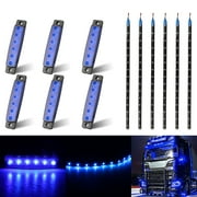 12pcs Underglow Lights, Car LED Decorative Lights Kit Includes 8pcs LED Car Rock Lights and 4pcs LED Strip Lights, IP67 Waterproof Decorative Lights Fit for Cars, Trucks, Motorbikes, Yachts